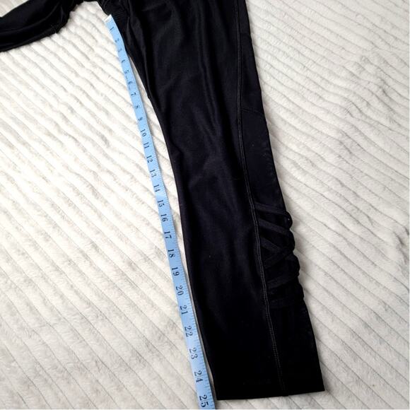 VOGO Athletica Leggings Womens XL Black High Rise Mesh Lattice Ankle Yoga - Picture 8 of 8